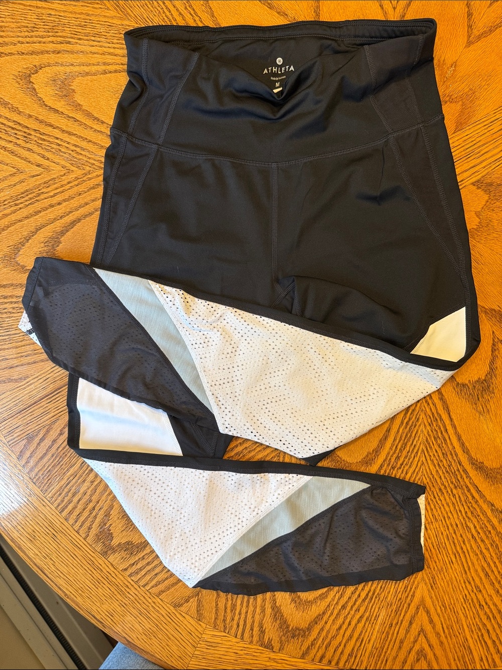 Athleta Black with White Panel Performance Leggings